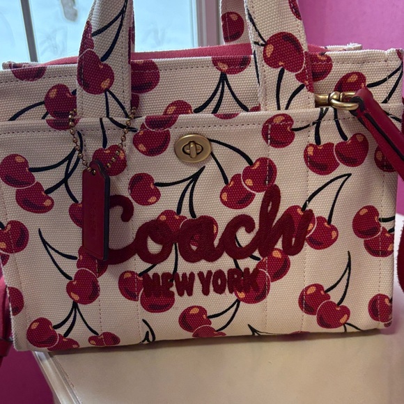 Coach Cherry Patterned Canvas Tote - Picture 4 of 12